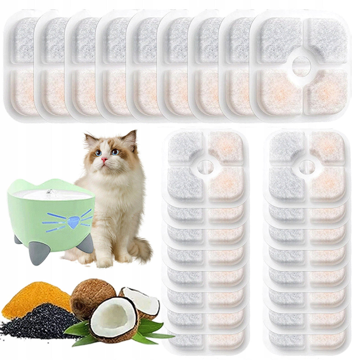 FILTER FOR CAT FOUNTAIN 25 PCS. WITH ACTIVATED CARBON MULTILAYER 8.5 CM