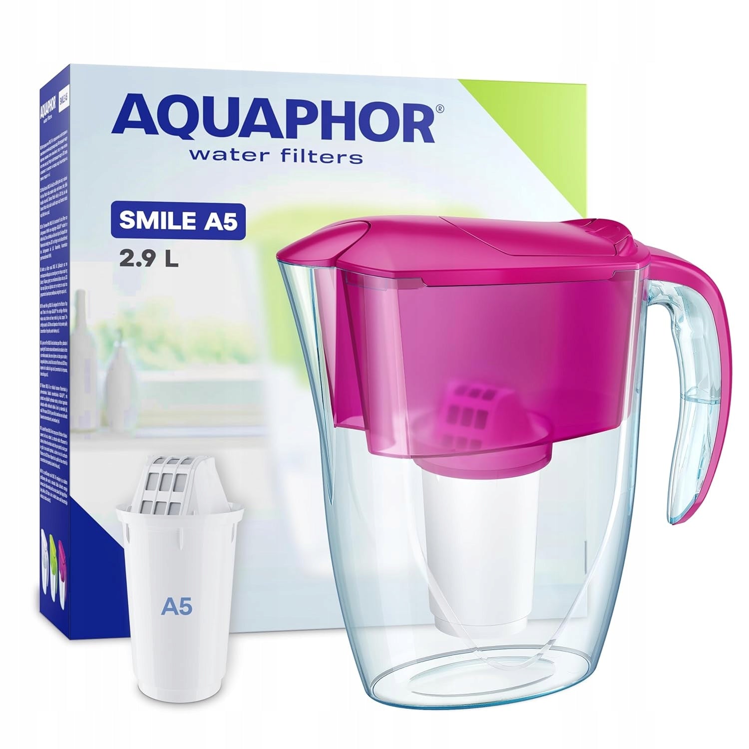 FILTER JUG 2.9L CARTRIDGE A5 350L CHLORINE REDUCTION STONE PINK