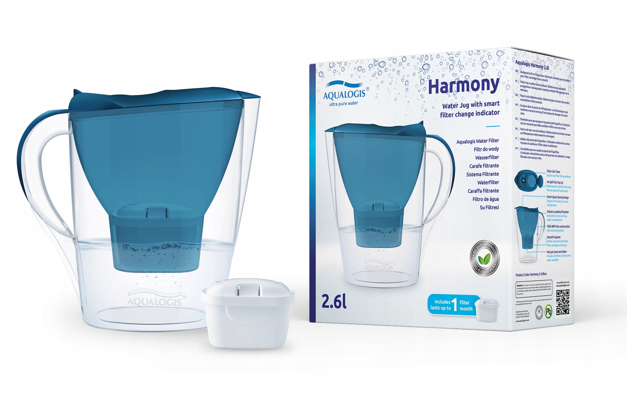 FILTER JUG AQUALOGIS 1 FILTER PURE+