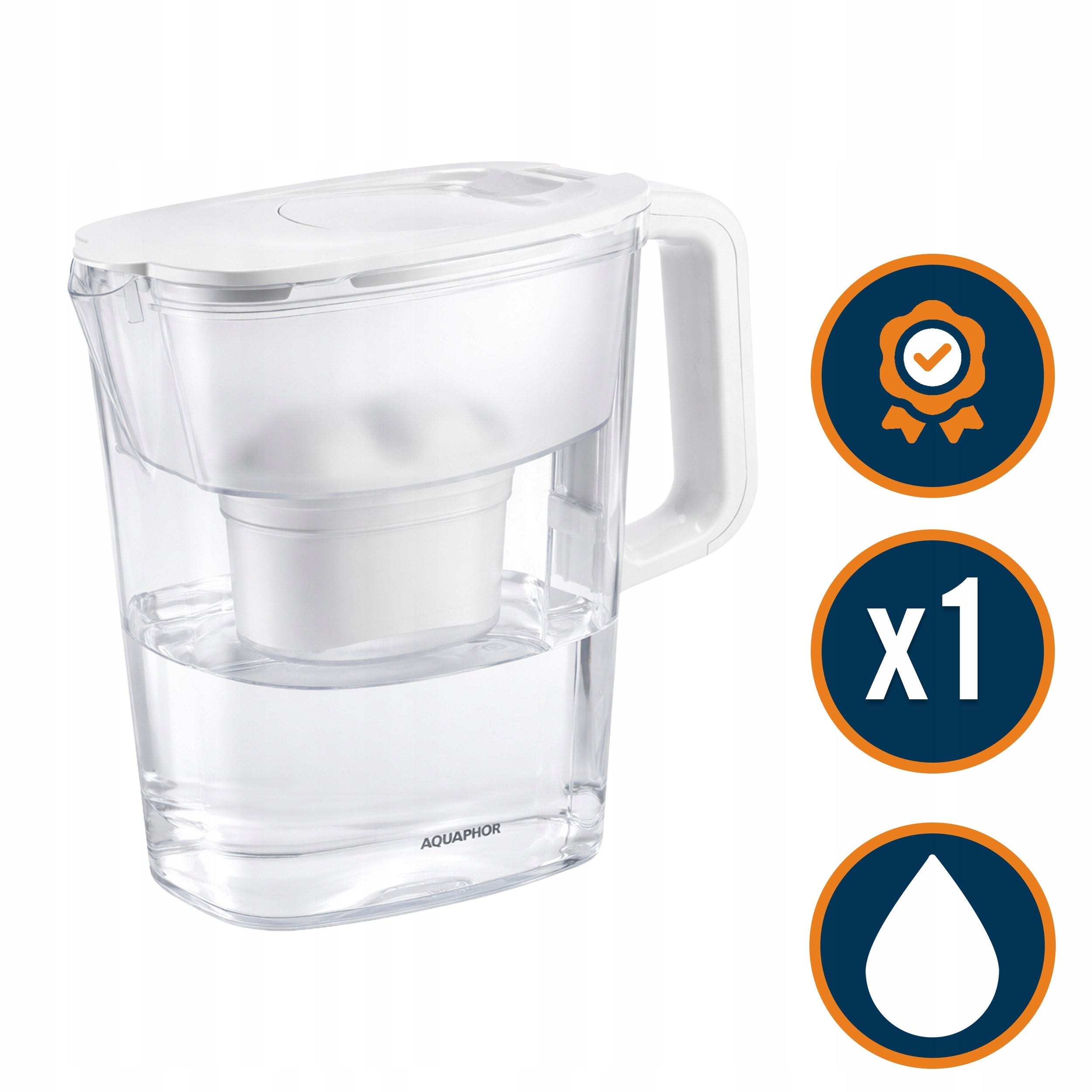 FILTER JUG AQUAPHOR COMPACT 2,4 L WITH CARTRIDGE WHITE Manufacturer code Dzbanek Aquaphor Kompakt 2.4L + Filtr Maxfor+