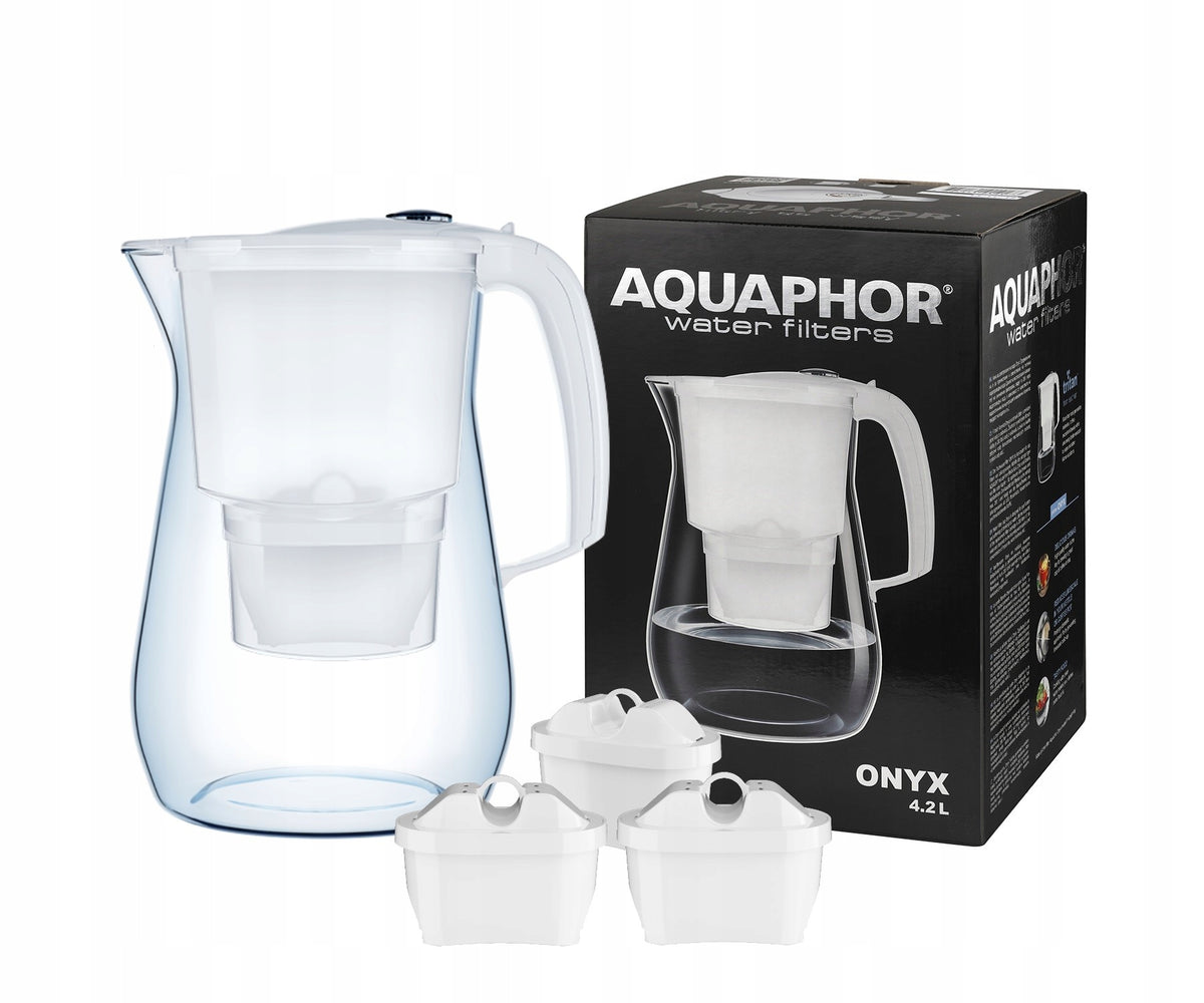 FILTER JUG AQUAPHOR ONYX 4,2L WHITE WITH 3 MAXFOR+ MG CARTRIDGES