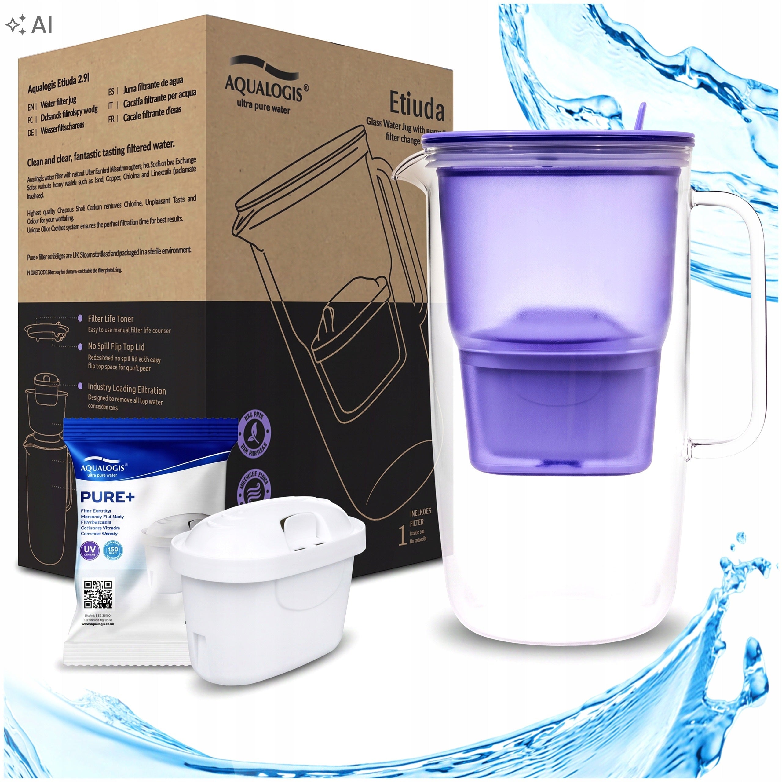 FILTER JUG LAVENDER ETUDE 2.9L AQUALOGIS + CARTRIDGE