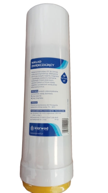 FILTER SOFTENER CARTRIDGE 10" ANTI-STONE ST10 ion exchange resin iw235 Manufacturer code iw235 klarwod wkład zmiękczający