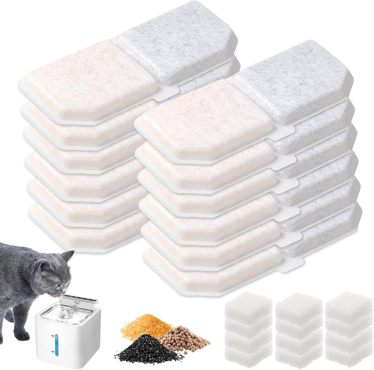 FILTERS FOR CAT FOUNTAIN 12+12 ACTIVATED CARBON FOAM