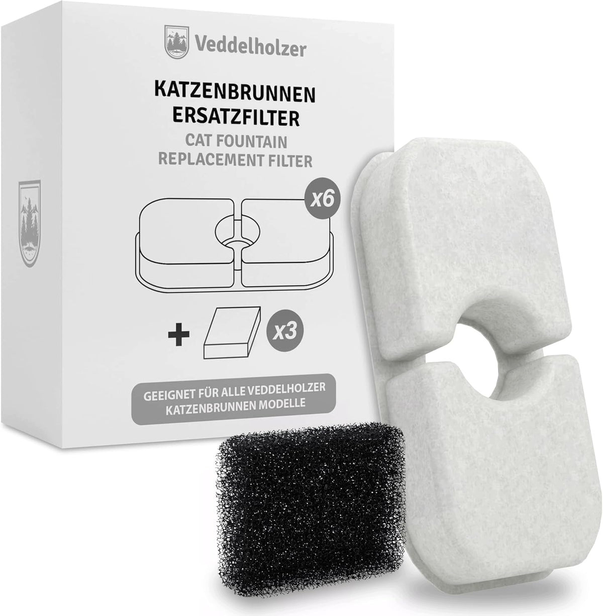 FILTERS FOR CAT FOUNTAIN 6+3 PIECES 4 TIMES FILTRATION