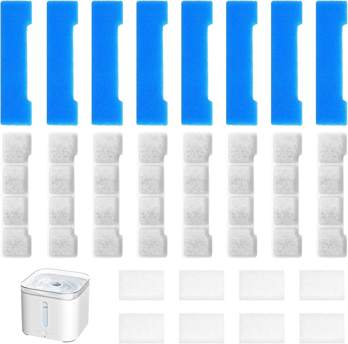 FILTERS FOR DOG CAT FOUNTAIN 15L ACTIVATED CARBON 8 PIECES