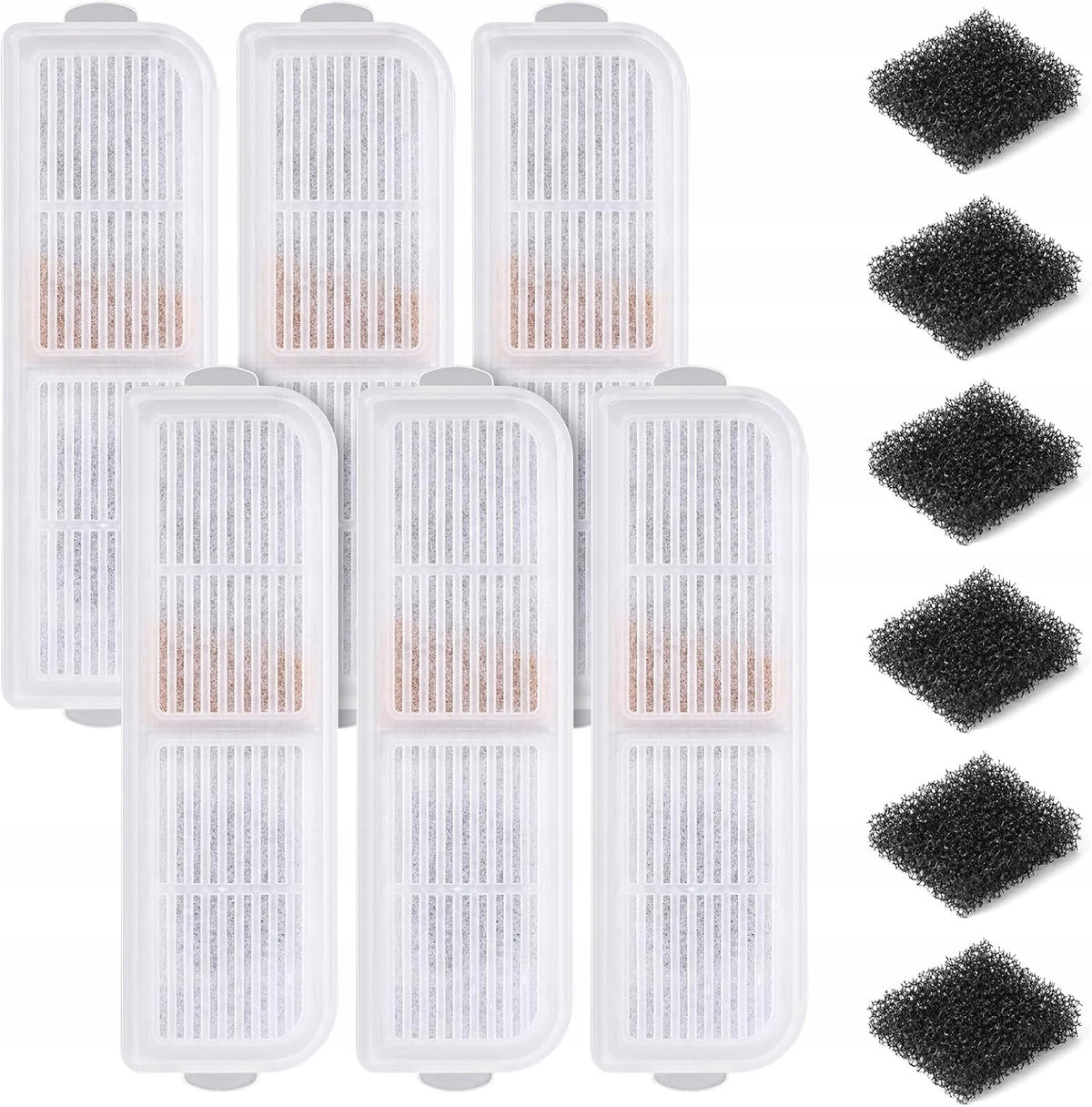 FILTERS FOR PETBANK CAT FOUNTAIN – 6 FILTERS + 6 SPONGES