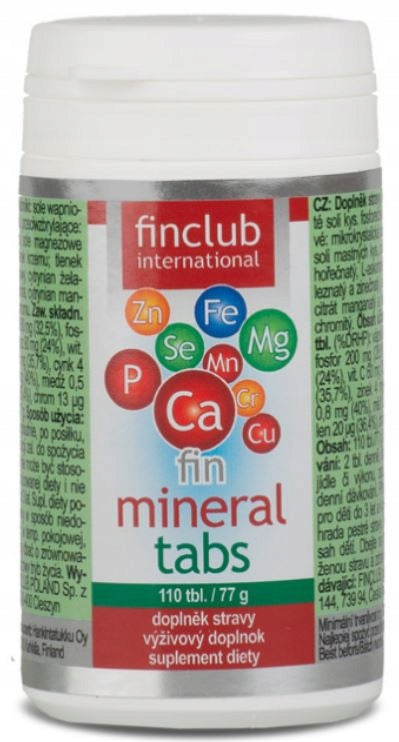 FIN Finclub MINERALTABS mineral set selenium zinc phosphorus 110 tabl. Manufacturer code 300982