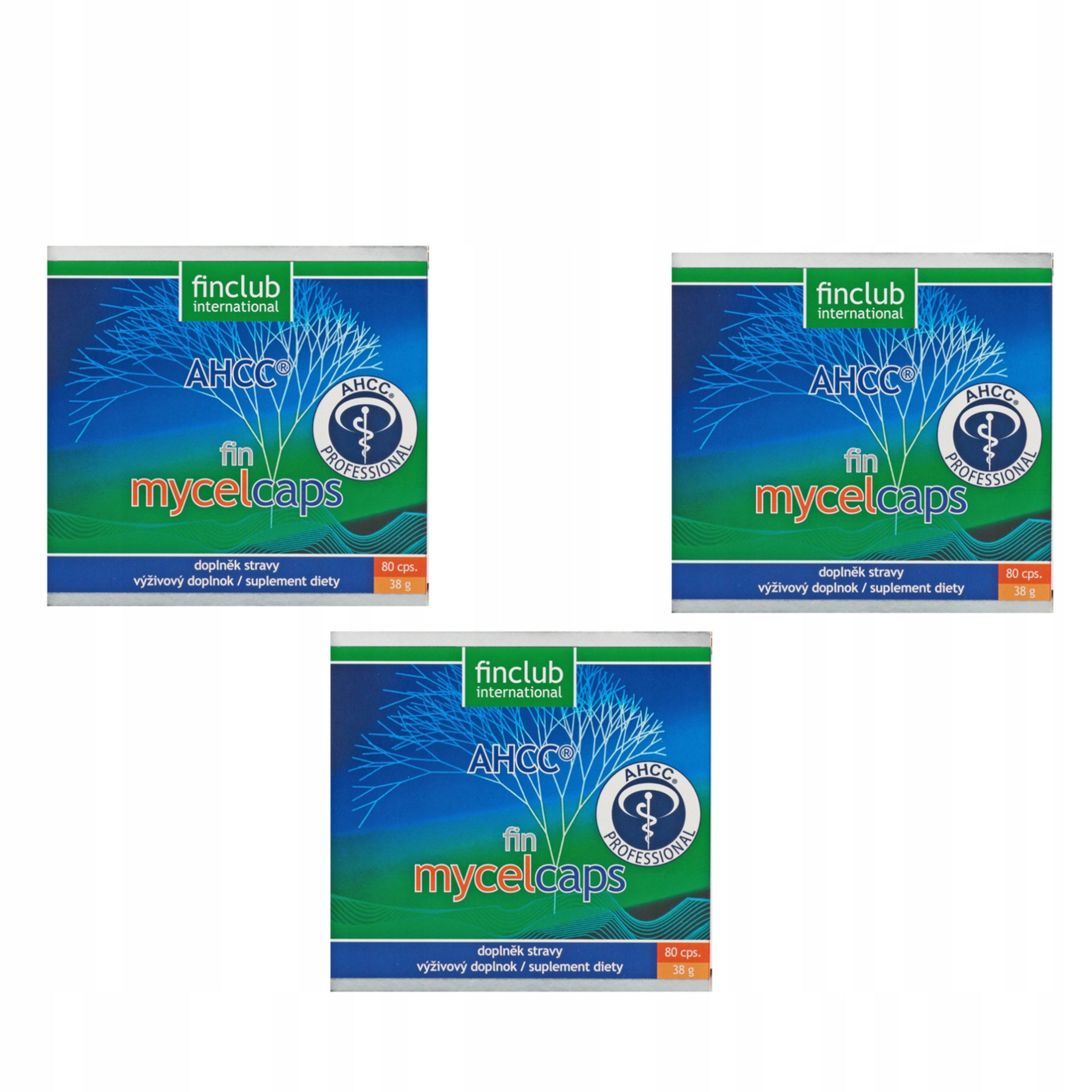 FIN resistance Mycelcaps FinClub AHCC 80 capsules x 3 pack
