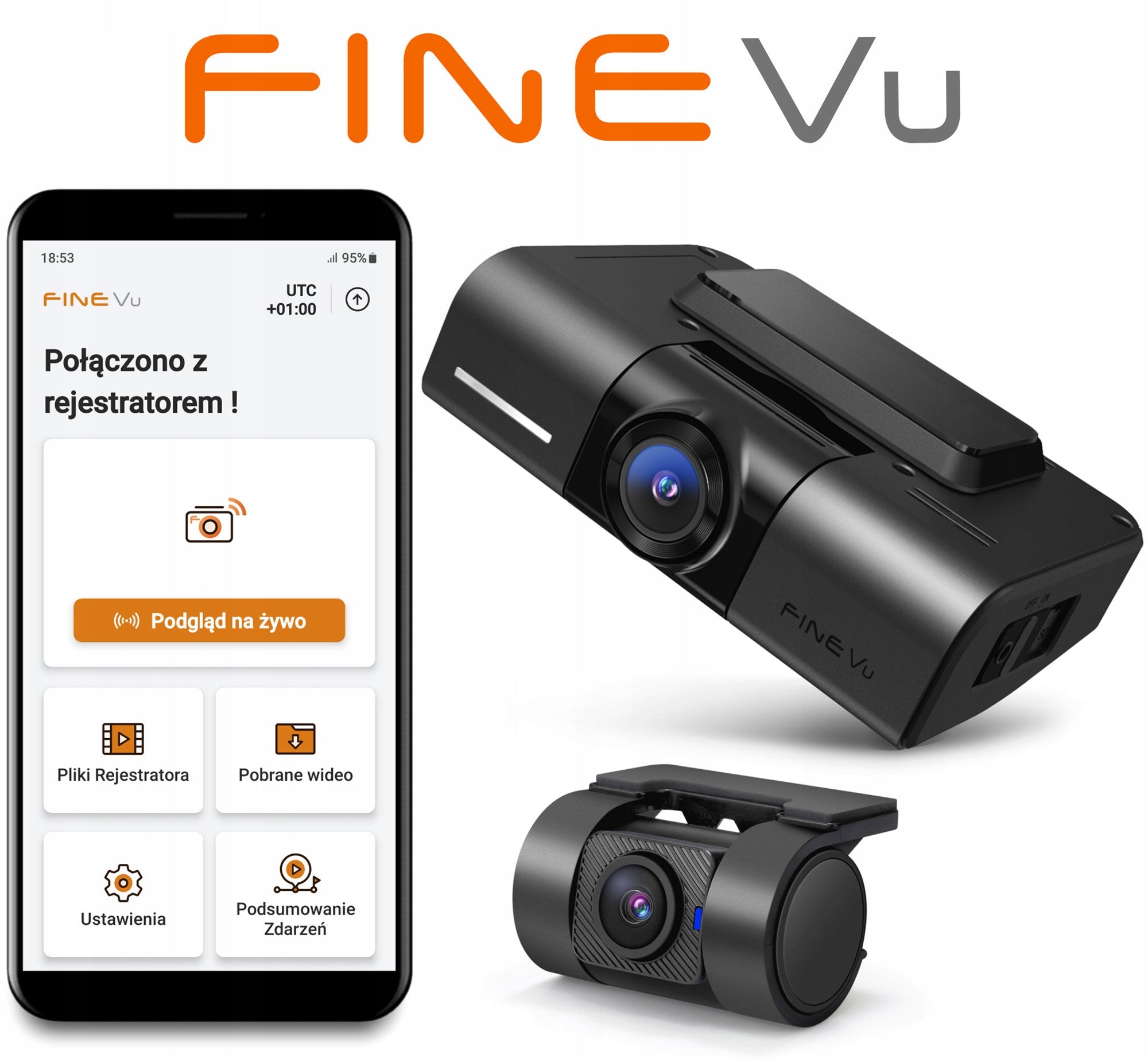 FINEVU GX1000 /128GB Video Recorder - 2.5K QHD+QHD, Wi-Fi GPS, Speed Cameras Packaging status original