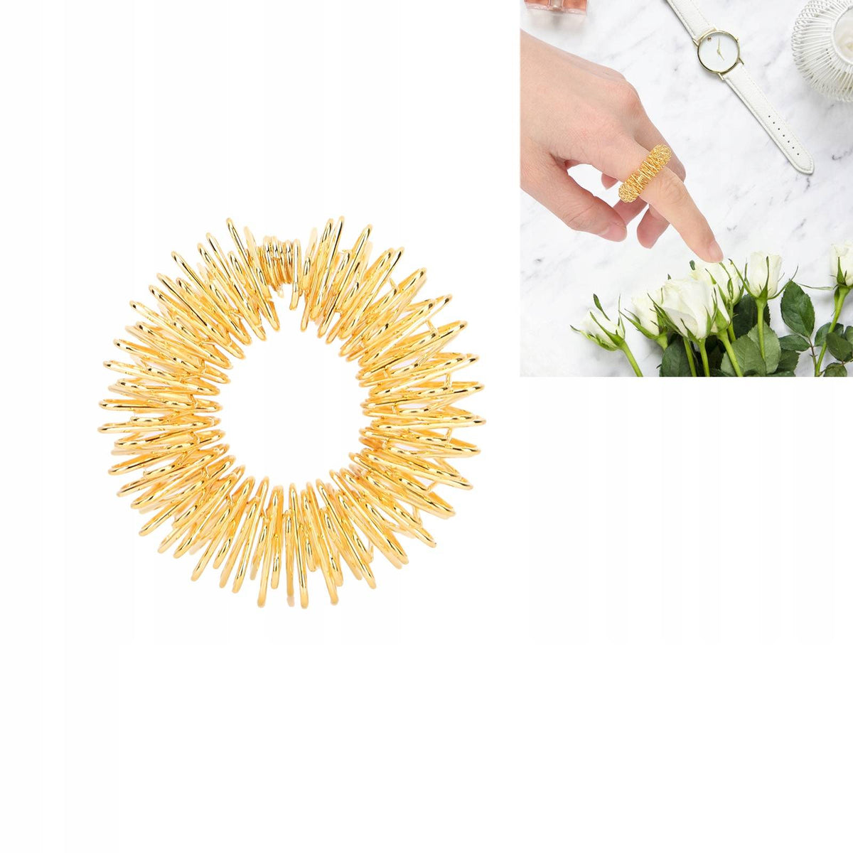 FINGER MASSAGE RING SU JOK SUDŻOK GOLD 25 mm Packaging status original