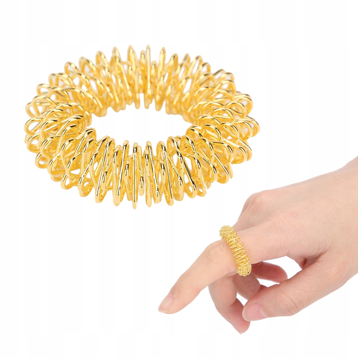 FINGER MASSAGE RING SU JOK SUDŻOK GOLD 25 mm