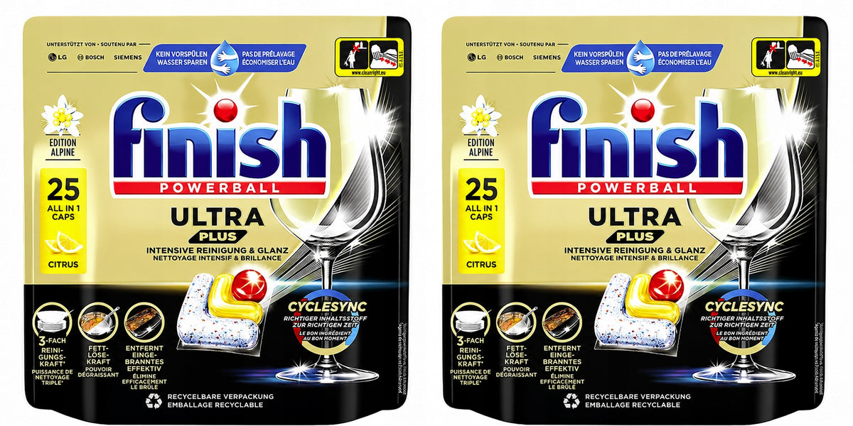 FINISH Dishwasher Capsules 50 Pieces Ultra Plus LEMON 2x25 Original