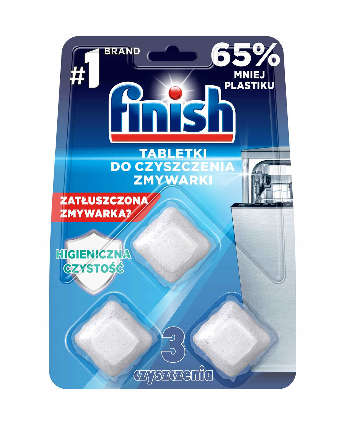 FINISH Dishwasher Cleaning Tablets, 9 Pack Packaging status original