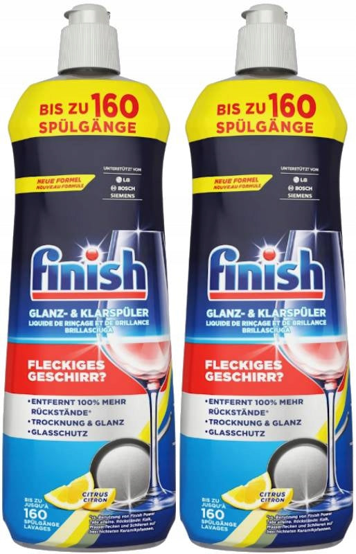 FINISH Dishwasher shiner LEMON 2 x 800ml XXL