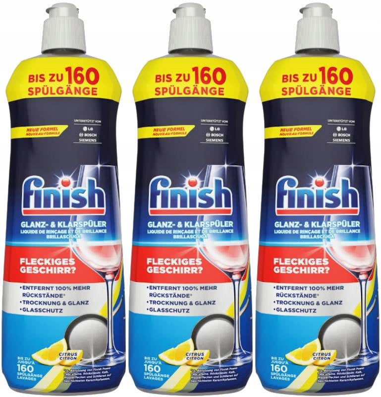 FINISH LEMON Dishwasher Polisher 3x800ml XXL