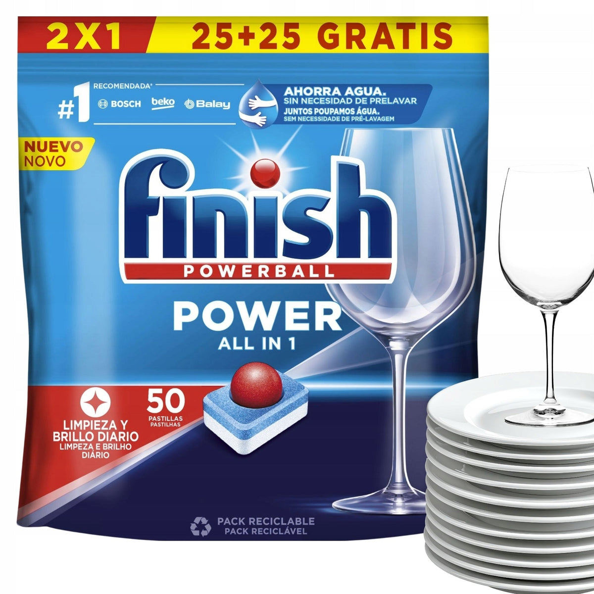 FINISH POWERBALL A50 TABLETS Dishwasher Capsules Effective