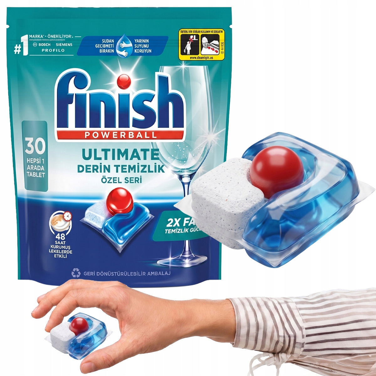 FINISH POWERBALL ULTIMATE POWERBALL DISHWASHER CAPSULES - 30 PIECES