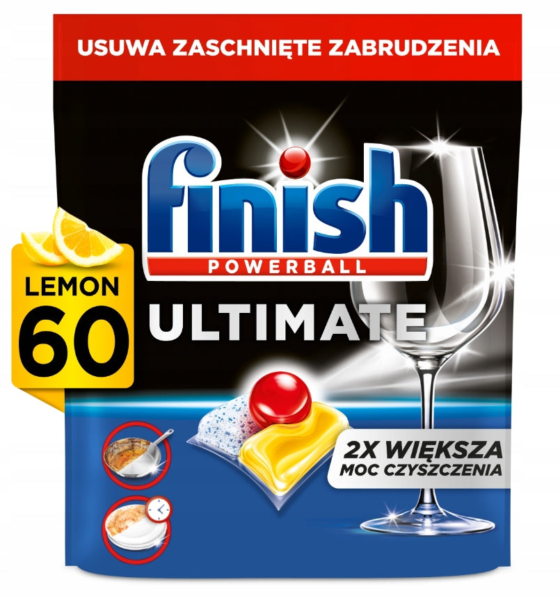 FINISH Powerball Ultimate All in 1 Lemon Dishwasher Capsules - 60 Pieces