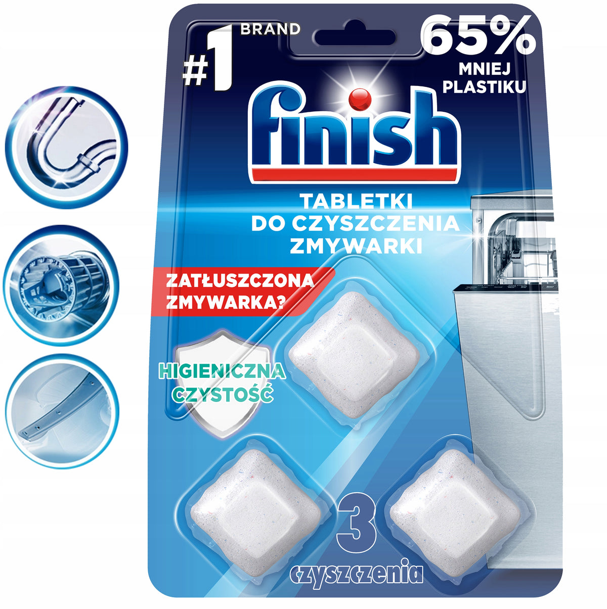 FINISH TABLETS 3 PIECES FOR DISHWASHER CLEANING