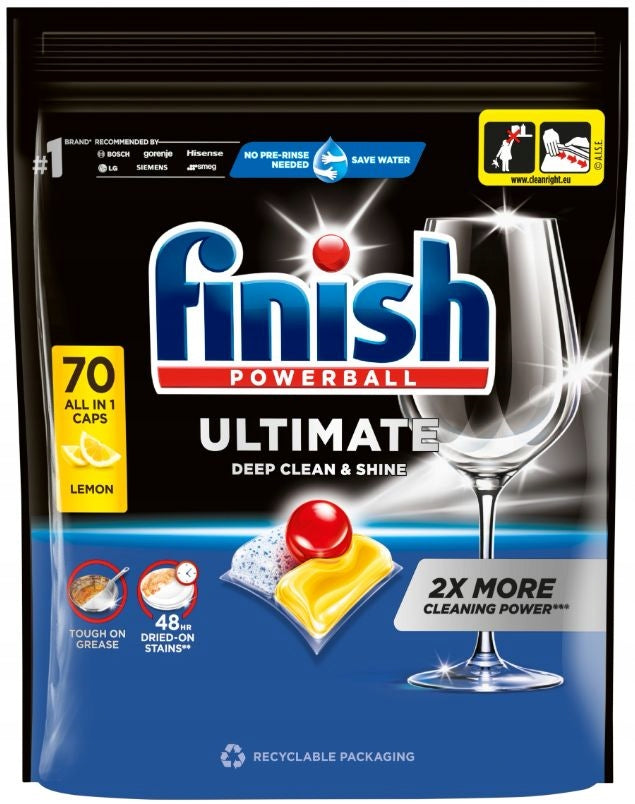 FINISH ULTIMATE Dishwasher Capsules Lemon 70 Pieces