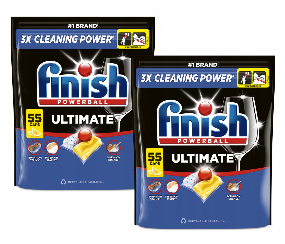 FINISH Ultimate Dishwasher Capsules Lemon 2x55 Pack