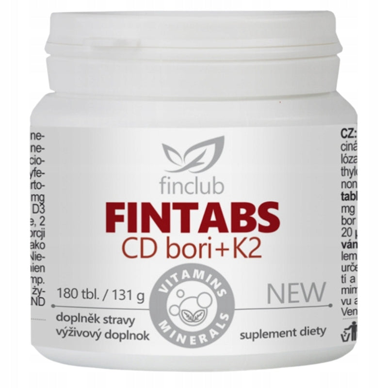 FINTABS CD BORI + K2 support for bones and teeth FINCLUB 180 tabl.