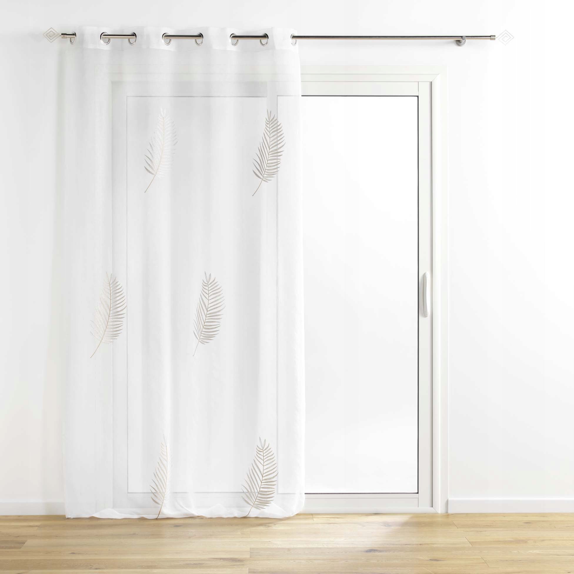 Voilage A Oeillets Brode Palmeor Vorhang Palmeor, 140 x 240 cm 