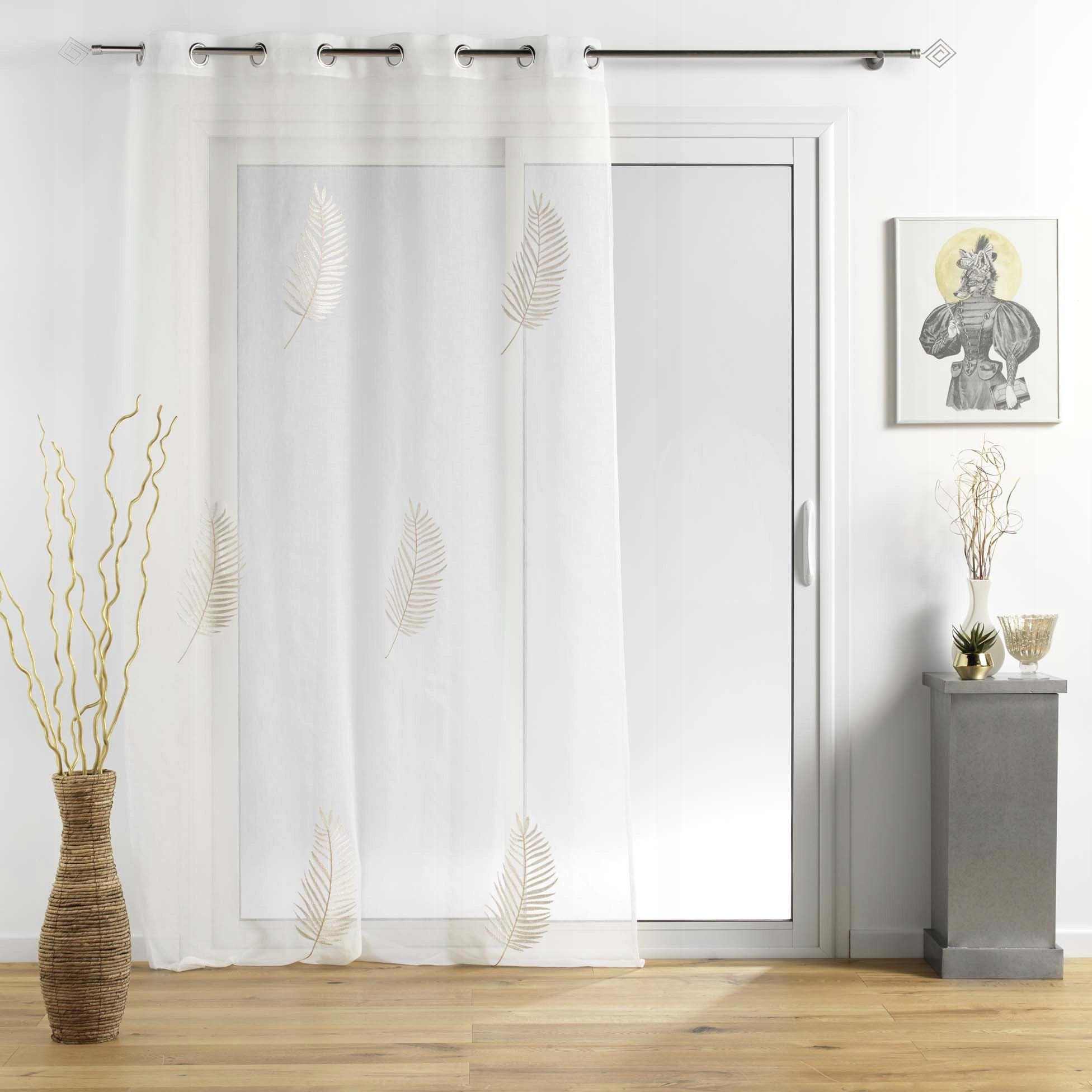 Voilage A Oeillets Brode Palmeor Vorhang Palmeor, 140 x 240 cm 