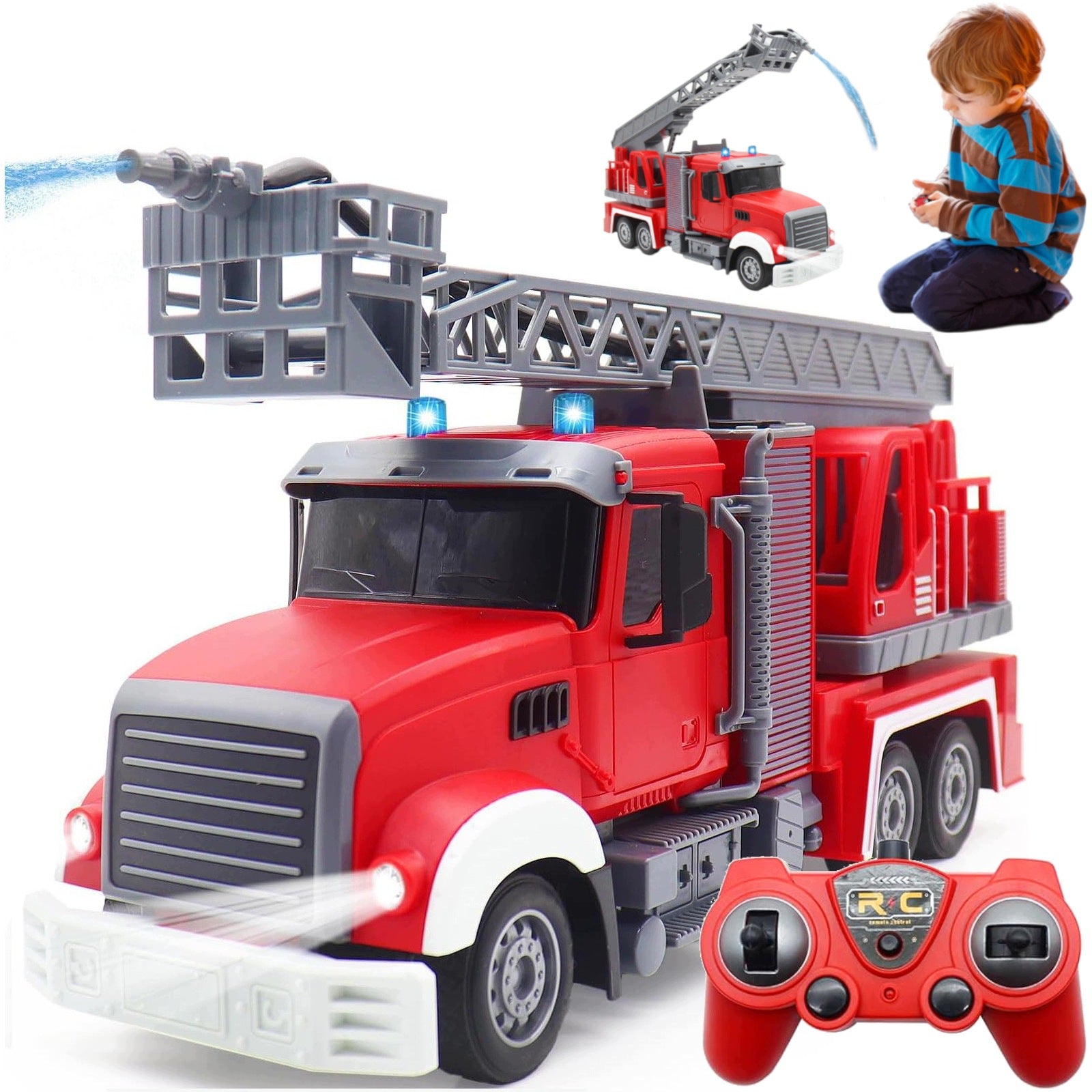 FIRE BRIGADE REMOTE CONTROLLED FIRE TRUCK WITH WATER PUMP TRUCK RC