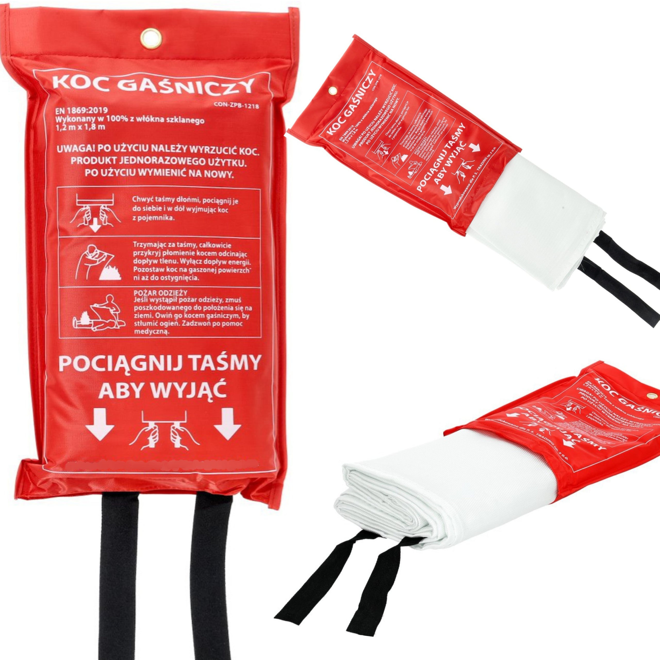 FIRE FIBERGLASS FIRE EXTINGUISHING BLANKET 1,2mx1,8m CERTIFICATE