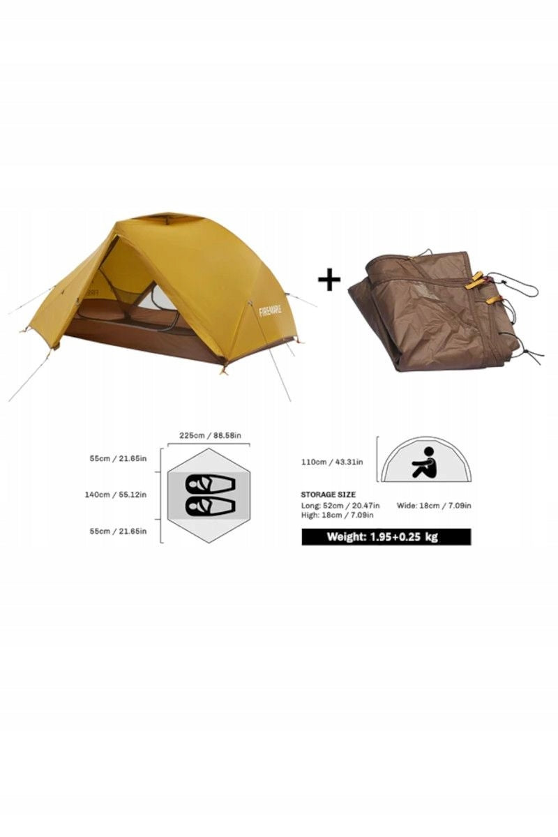 FIRE-MAPLE Hiking Tent Tropics 2-Person 20D With Footprint Yellow Manufacturer code 6971490127918