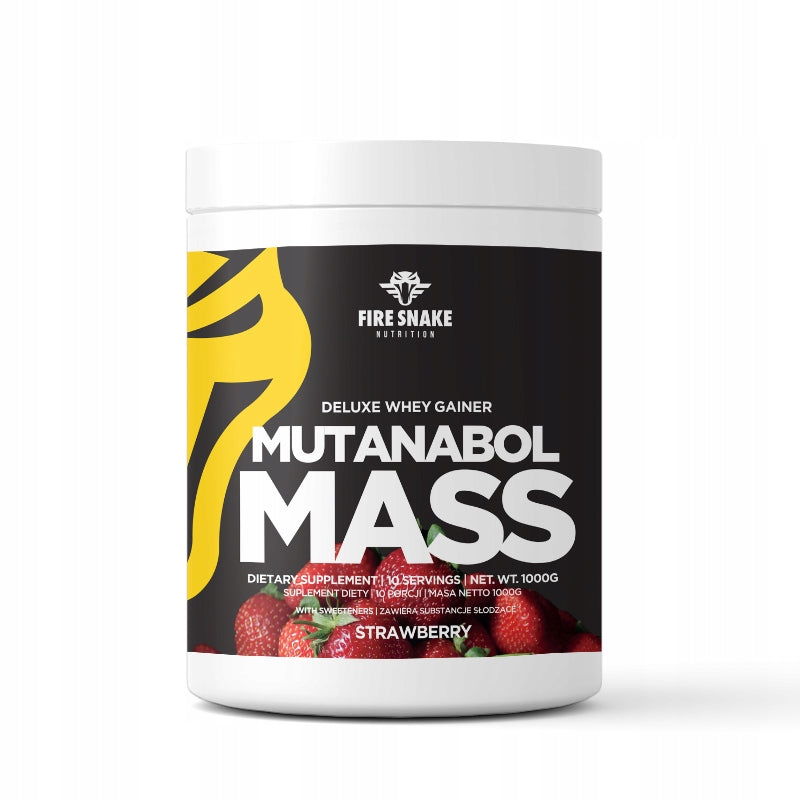 FIRESNAKE MUTANABOL MASS GAINER 1000g PROTEIN 20% HYDRO WPI WPC Strawberry