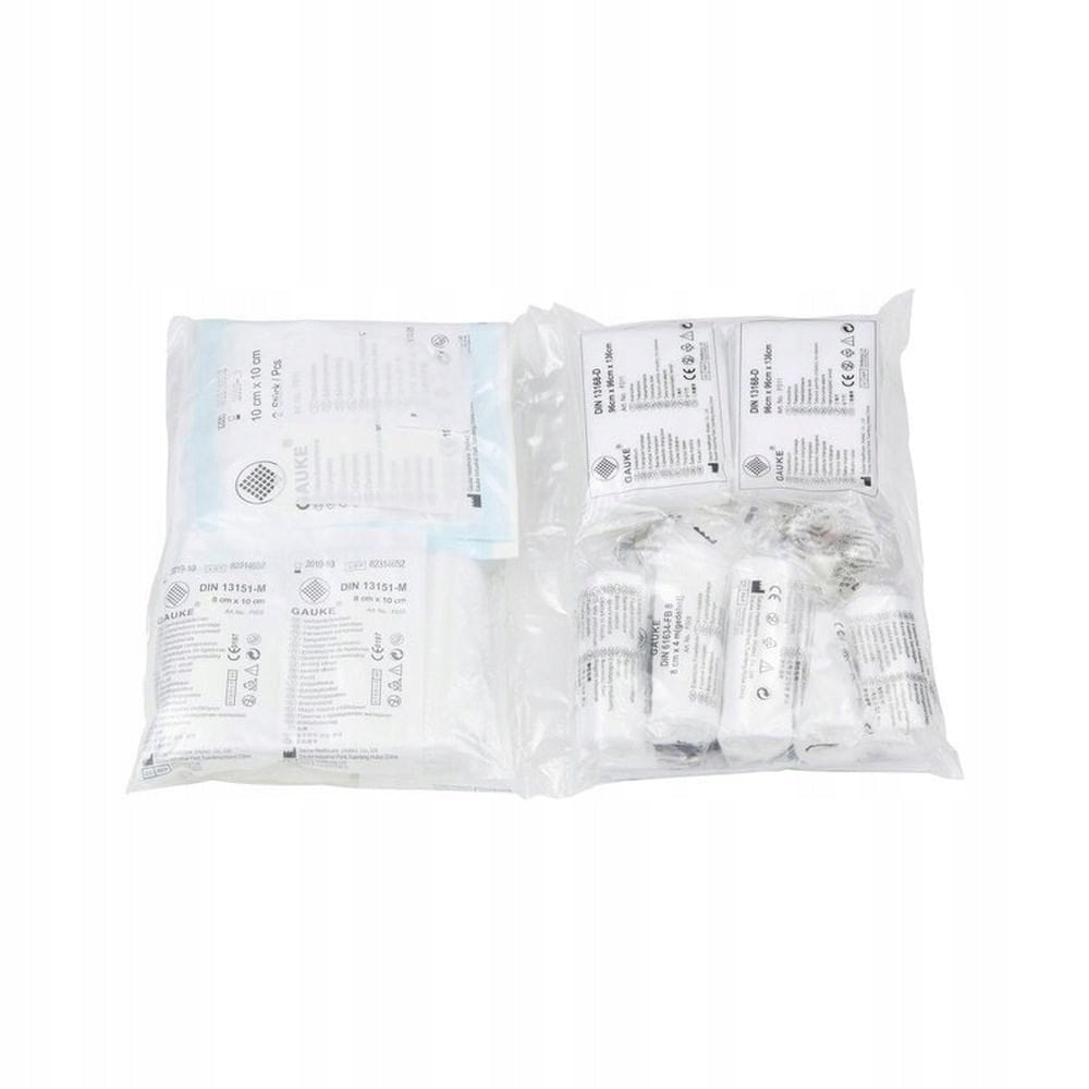 FIRST AID KIT EQUIPMENT CARTRIDGE FIRST AID KIT DIN 13164 PLUS BLANKET VALID UNTIL 26.07.2031 Packaging status original
