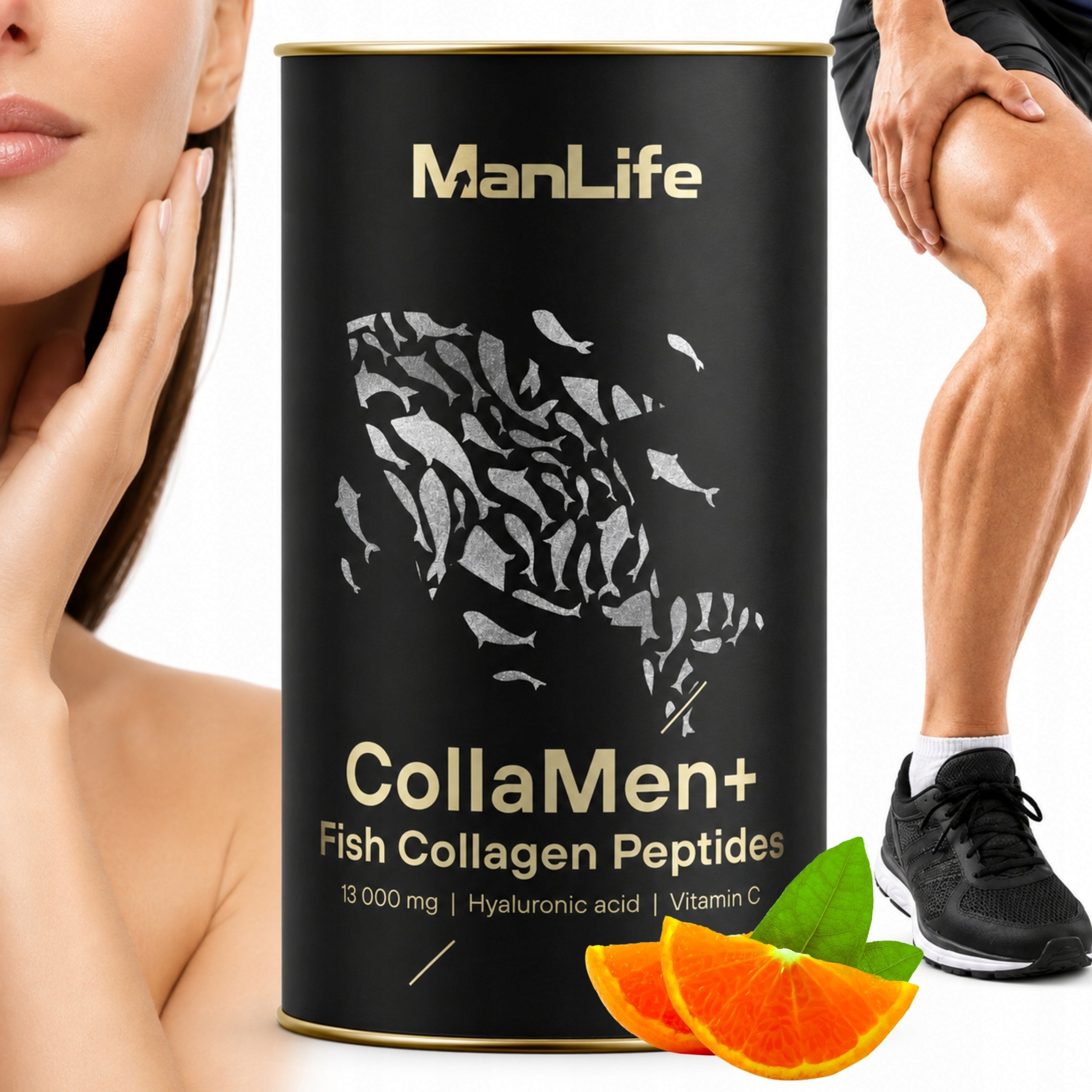 FISH COLLAGEN 13,000 mg in drinking powder Hyaluron Vit C for joints and Skin