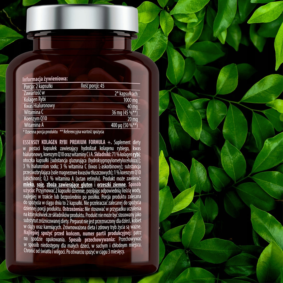 FISH COLLAGEN STRONG JOINTS BONE SKIN + HYALURONIC ACID COENZYME Q10 VIT C A Form capsules