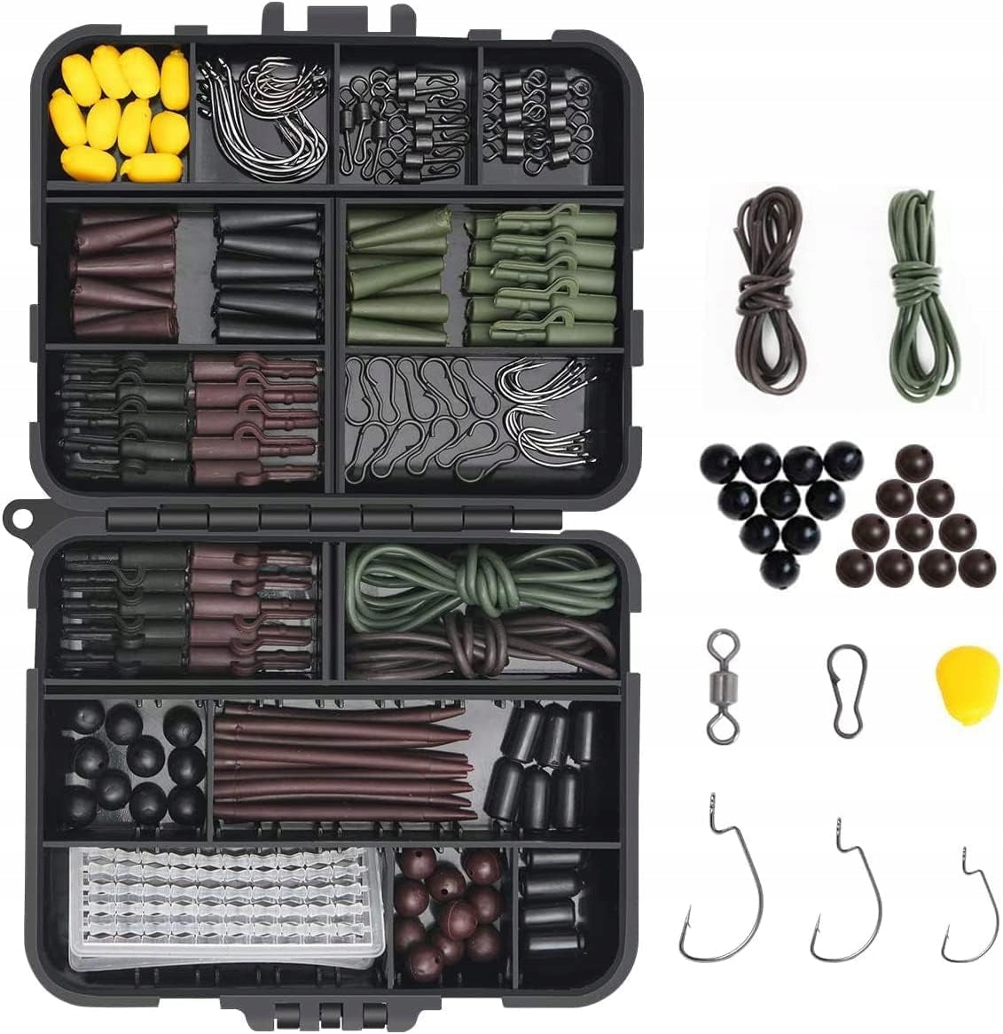 FISHERMAN'S SET FISHING HOOKS SWIVELS LINE WEIGHTS ANCHOR GIFT