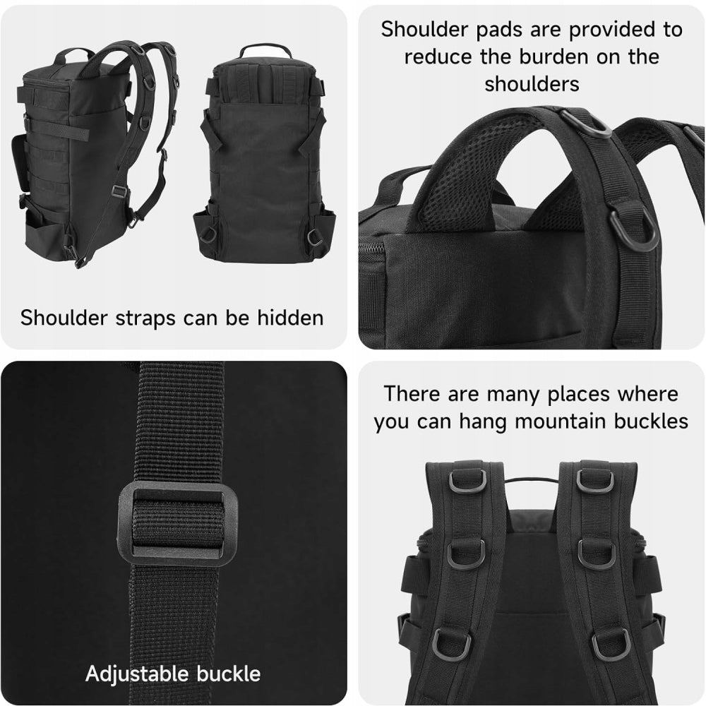 FISHING BACKPACK BAITS FISHING BAG FISHING COVER LURE BAG -- Black Brand no brand