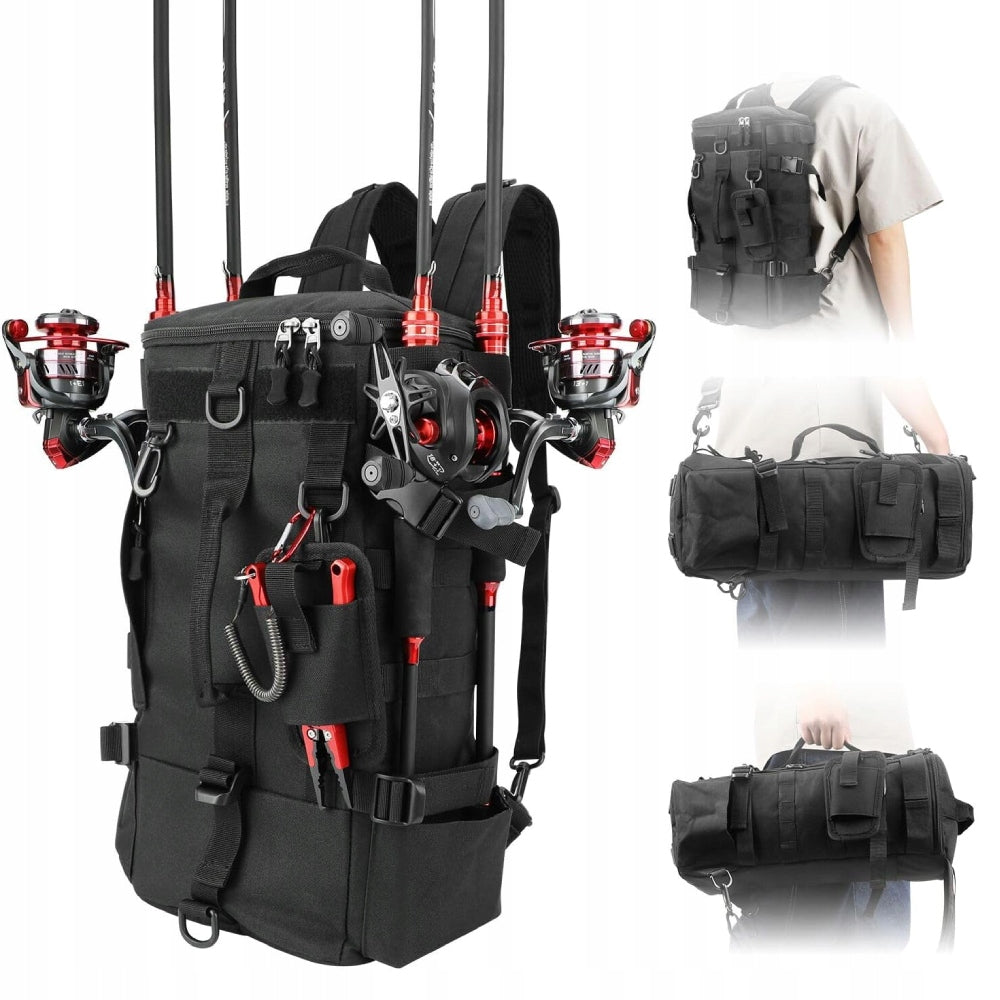 FISHING BACKPACK BAITS FISHING BAG FISHING COVER LURE BAG -- Black