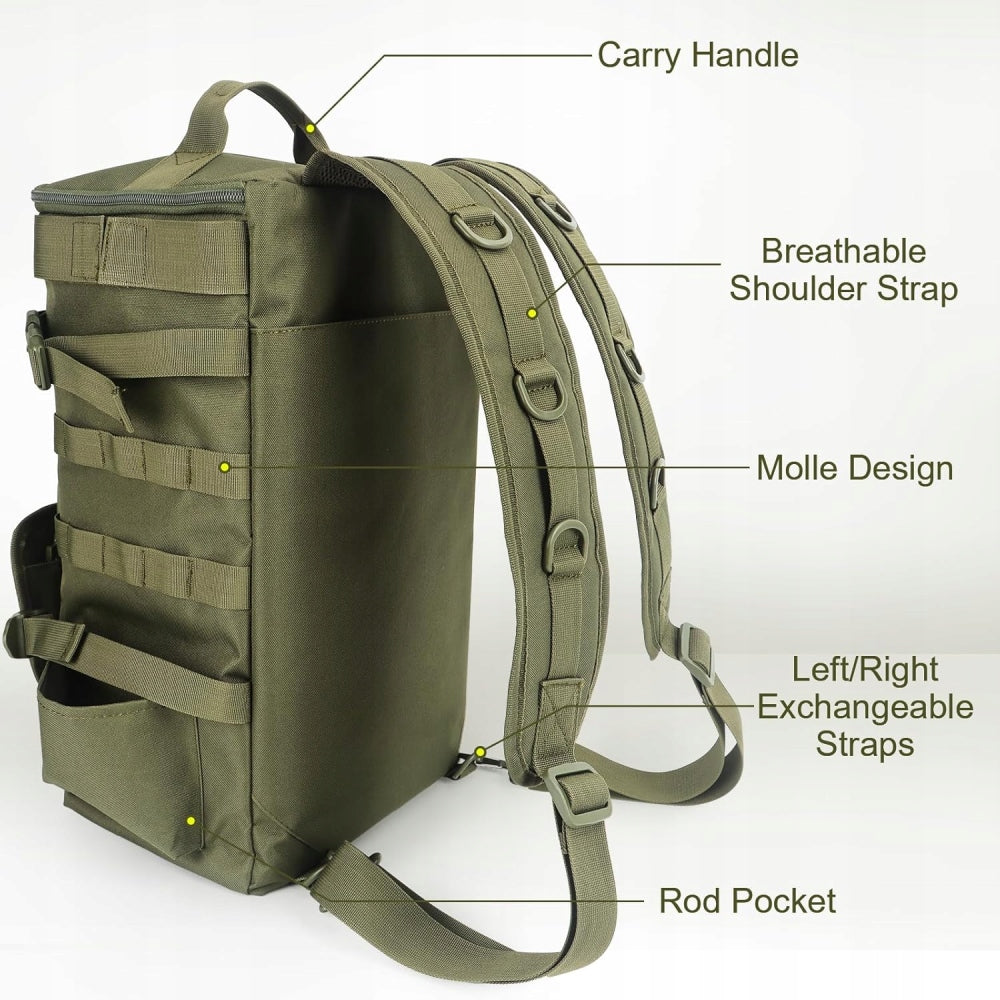 FISHING BACKPACK BAITS FISHING BAG FISHING COVER LURE BAG -- GREEN Kind backpack