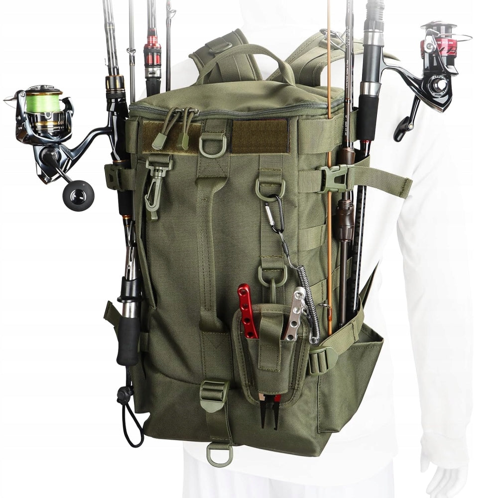 FISHING BACKPACK BAITS FISHING BAG FISHING COVER LURE BAG -- GREEN