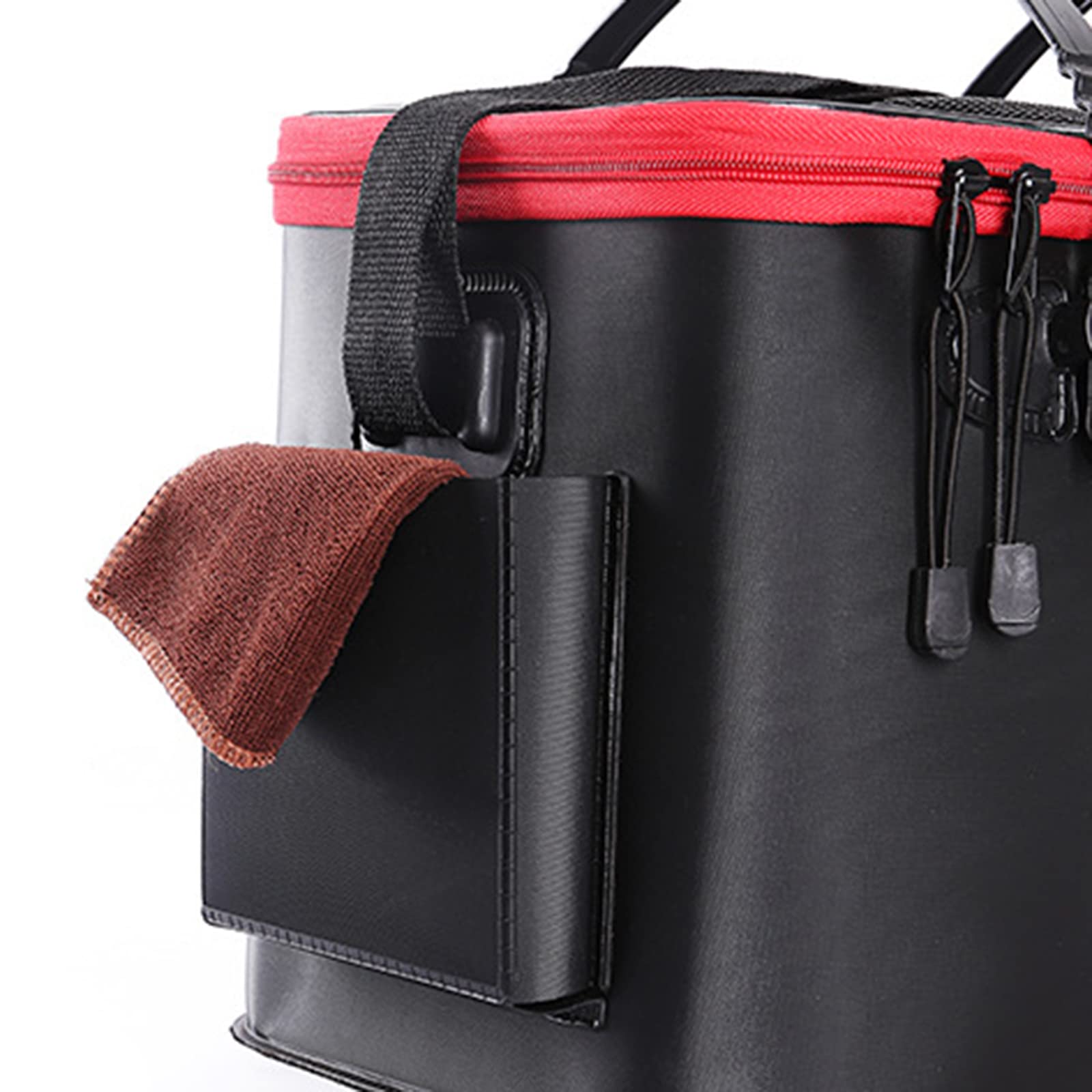 FISHING BAG BUCKET FOR ANGLERS BUCKET CAPACIOUS FOR FISH LID XXL Color black