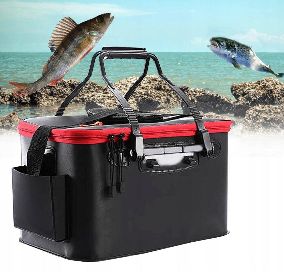 FISHING BAG BUCKET FOR ANGLERS BUCKET CAPACIOUS FOR FISH LID XXL Model RIBETINA