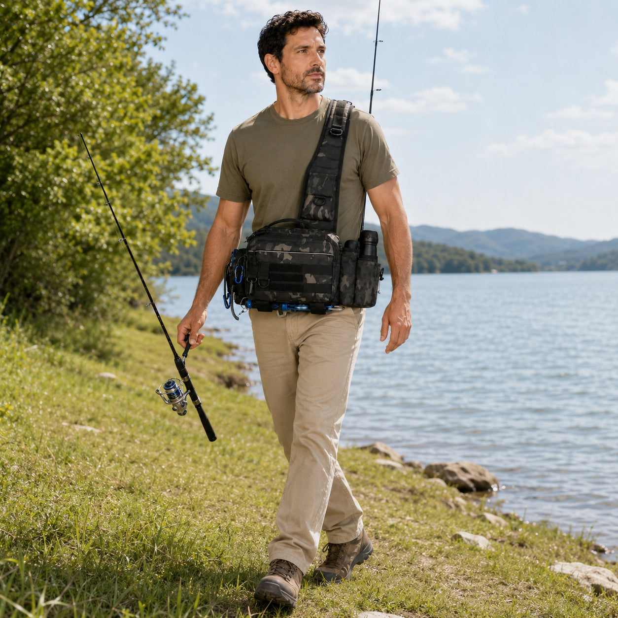 FISHING BAG SPINNING BACKPACK FOR FISH ORGANIZER COVER GIFT Kind backpack