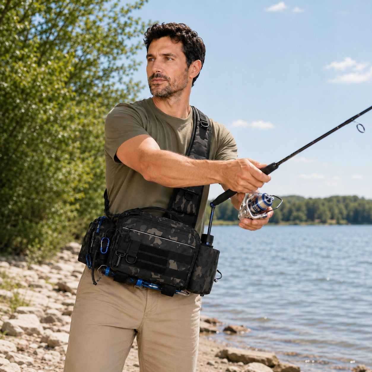 FISHING BAG SPINNING BACKPACK FOR FISH ORGANIZER COVER GIFT Model PLECAK WĘDKARSKI TORBA