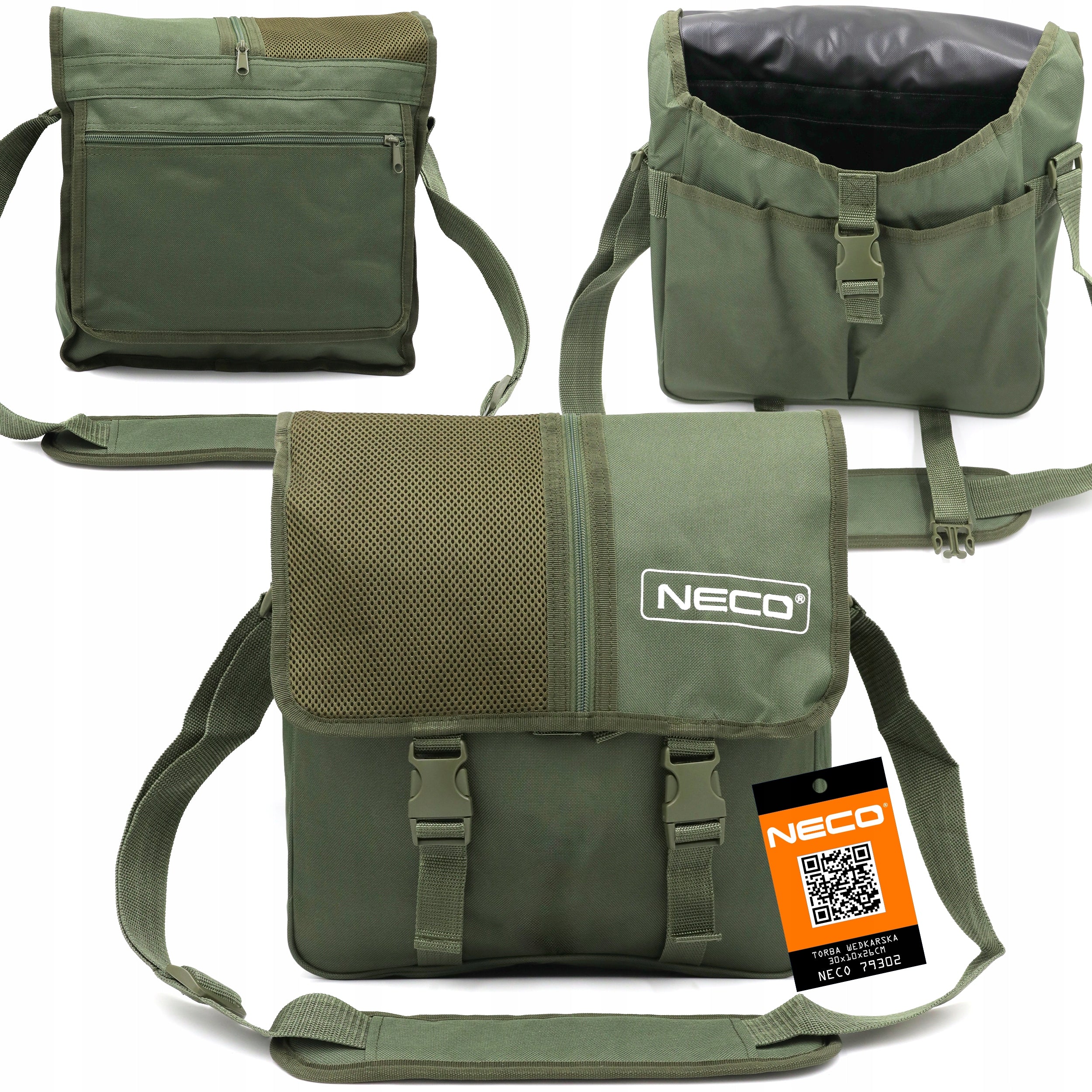 FISHING BAG SPINNING BREAD DURABLE ROOMY 30x10x26cm 7,8l