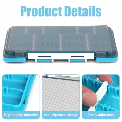 FISHING BAIT ORGANIZER PLASTIC 2IN1 COMPARTMENTS 17 5CM for home Color gray