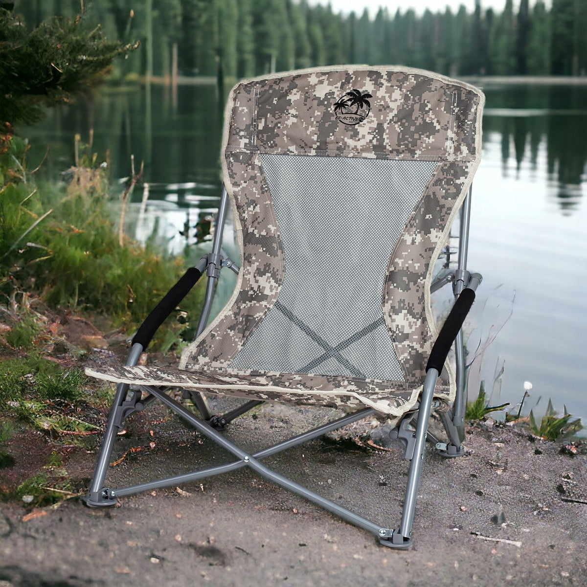 FISHING BEACH HIKING CHAIR FOR FISHING FOLDING CAMO 53 x 70 cm Kind chair