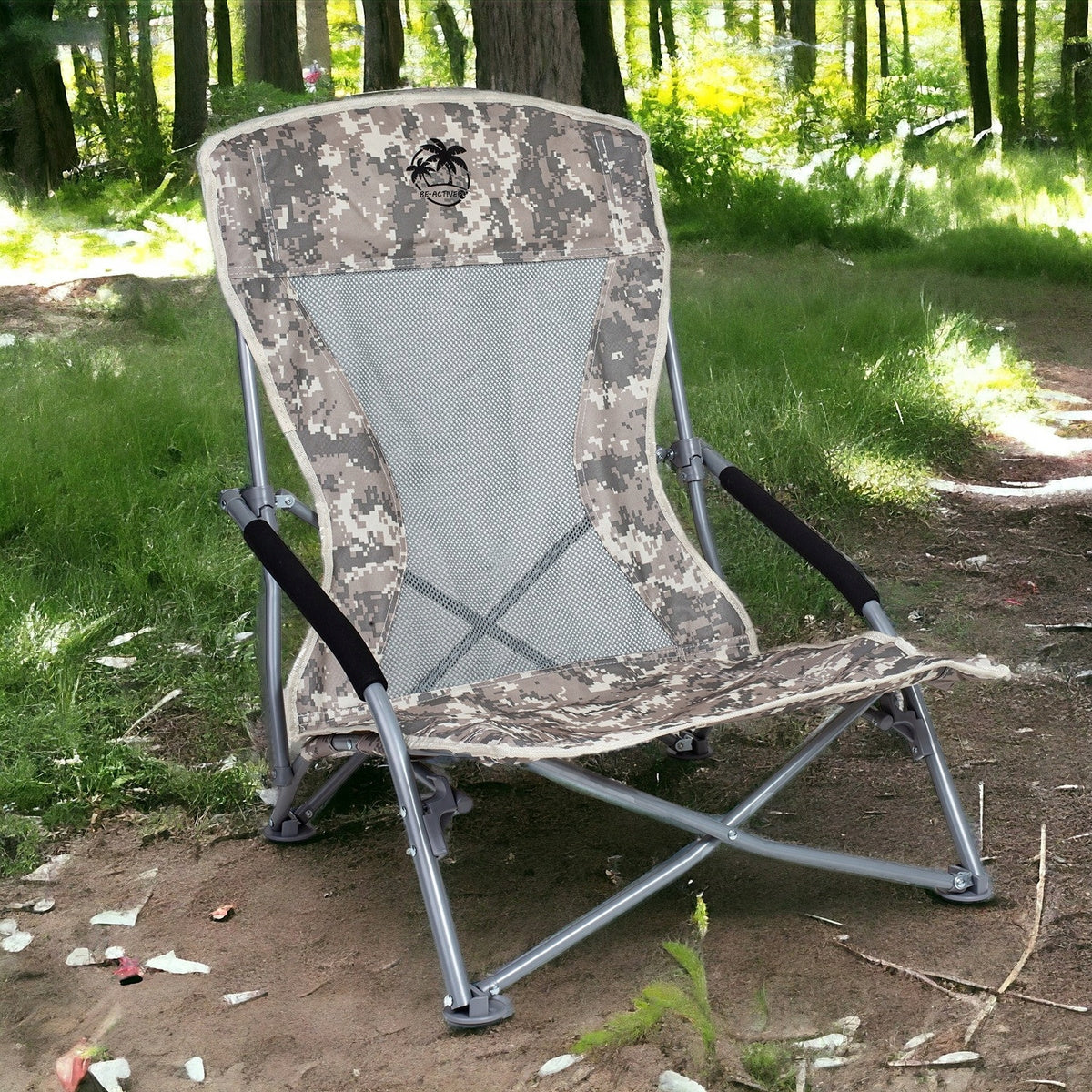 FISHING BEACH HIKING CHAIR FOR FISHING FOLDING CAMO 53 x 70 cm