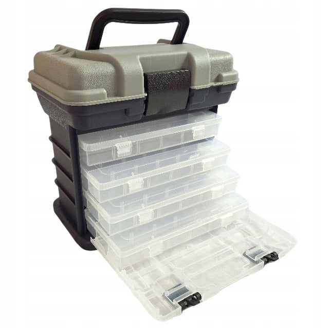 FISHING BOX, 4 DRAWERS, BOXES, RUBBER, WOBBLERS, ACCESSORIES - PUD330 Packaging status original